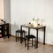 Costway 3 PCS Counter Height Dining Set Faux Marble Table 2 Chairs Kitchen Bar Furniture